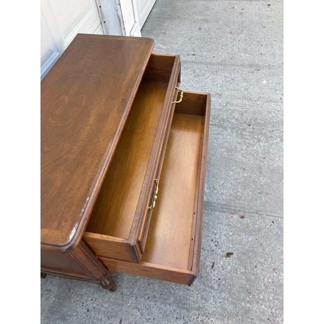 French Provincial Walnut Dresser | Lowboy Chest | Louis XV Style Vintage Wood Dresser | Tv Stand | Traditional Bedroom Storage Furniture For Sale - Image 12 of 12