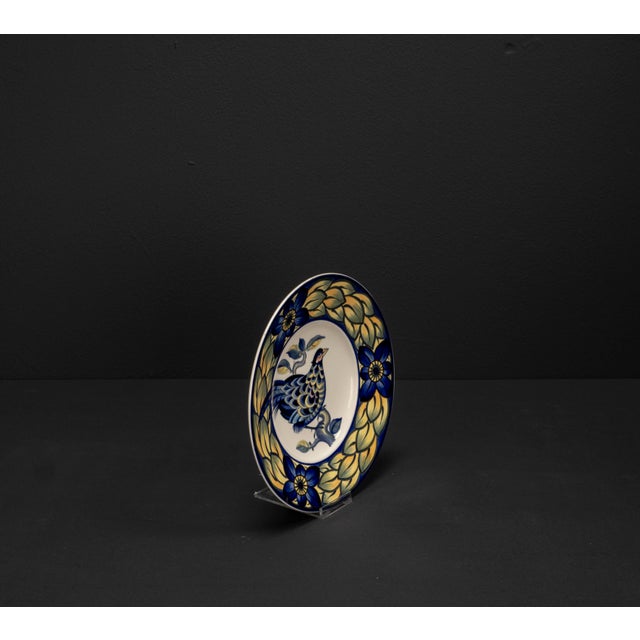 Early 21st Century Large Blue Faience Pheasant Plate by Christian Joachim for Royal Copenhagen, 2010s For Sale - Image 5 of 7