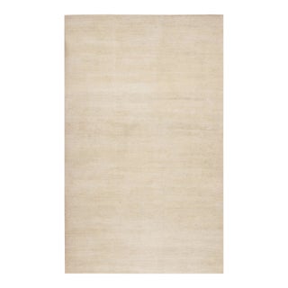 Rug & Kilim’s Modern Textural Oversized Rug With Striae of Beige - 11'x18' For Sale