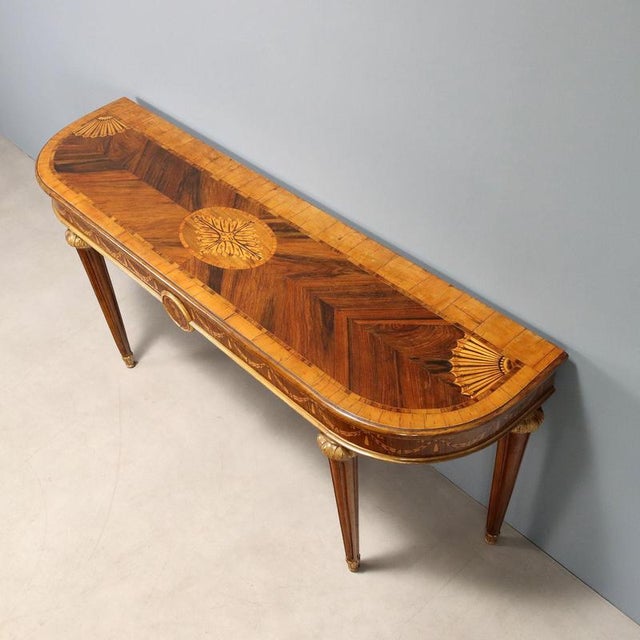 Neoclassical Style Console Table in Walnut For Sale - Image 6 of 10