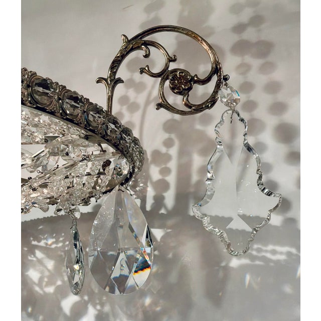 Original retail $16646, stylish Myran Allan Luxury Lighting Neoclassical Antique Silver Petite Bohemian Crystal...