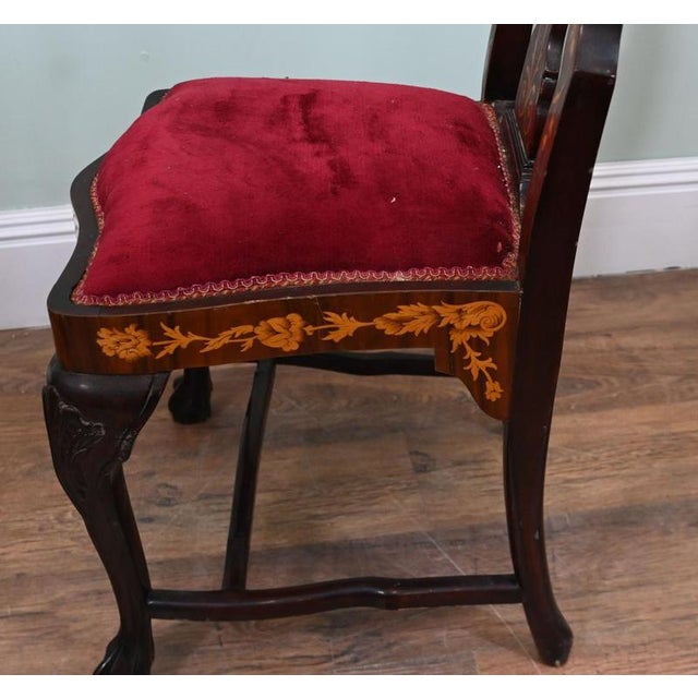 Dutch Floral Marquetry Side Chairs, Set of 2 For Sale - Image 4 of 5