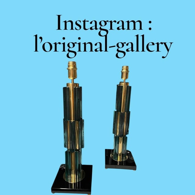 A very beautiful pair of lamps, a very original design This piece is attributed to the mentioned designer/maker. It has no...