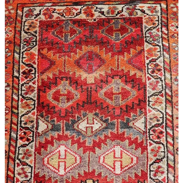 Textile Vintage Turkish Runner With All-Over Diamond Kurdish Design in Multi-Colors 2'11 X 9'10 For Sale - Image 7 of 10