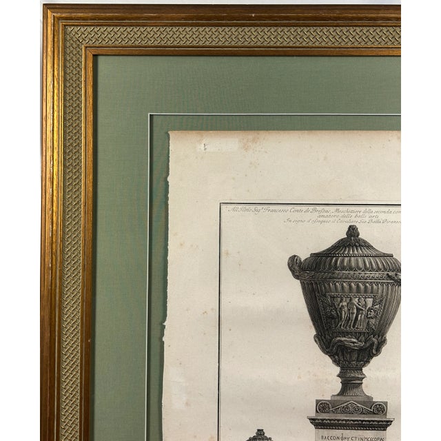 19th Century Framed Etching of Vases by Giovanni Piranesi For Sale - Image 5 of 9