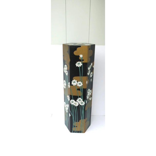 Mid 20th Century Art Nouveau Pedestal Column Stand, Black and Gold, Circa 20th Century For Sale - Image 5 of 12