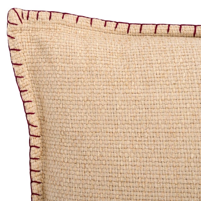 Boho Chic Rhea Pillow - Natural / Brown - 20" x 20" For Sale - Image 3 of 4