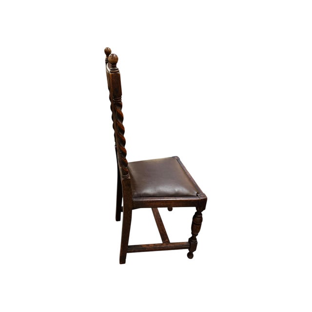 Brown 1950s English Barley Twist Drop-Leaf Dining Set For Sale - Image 8 of 9