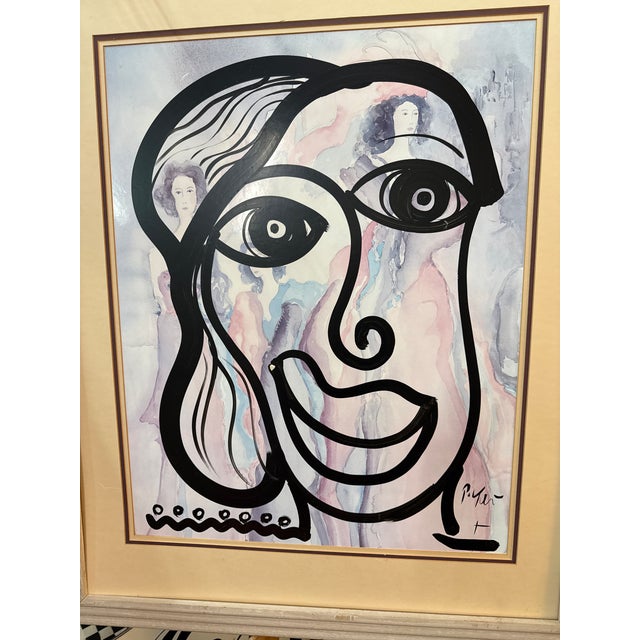 Abstract 1970s Original Peter Keil Abstract Portraiture Painting For Sale - Image 3 of 7