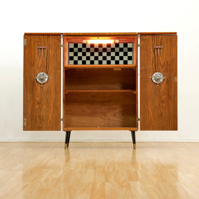 1960s Teak English Dry Bar Liquor Cabinet For Sale - Image 17 of 18