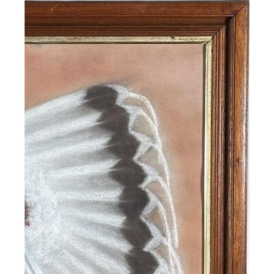 Original Vintage 1978 Western Fine Art Native American Indian Chief Red Cloud Framed Pastel Portrait Drawing For Sale In Portland, ME - Image 6 of 9