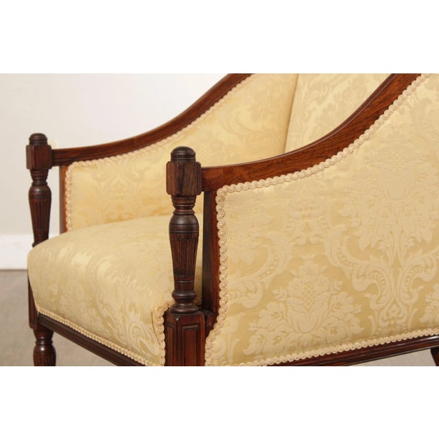 Antique 19th C. English Rosewood Pair of Club Arm Chairs For Sale - Image 9 of 13