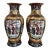 Vintage Yellow, White and Black Satsuma Enamelled Porcelain Vases, a Pair, Signed For Sale