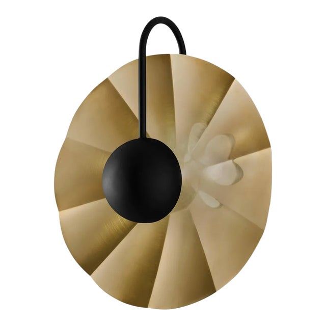 Brass Wall Reflector Ceiling Light, Large For Sale