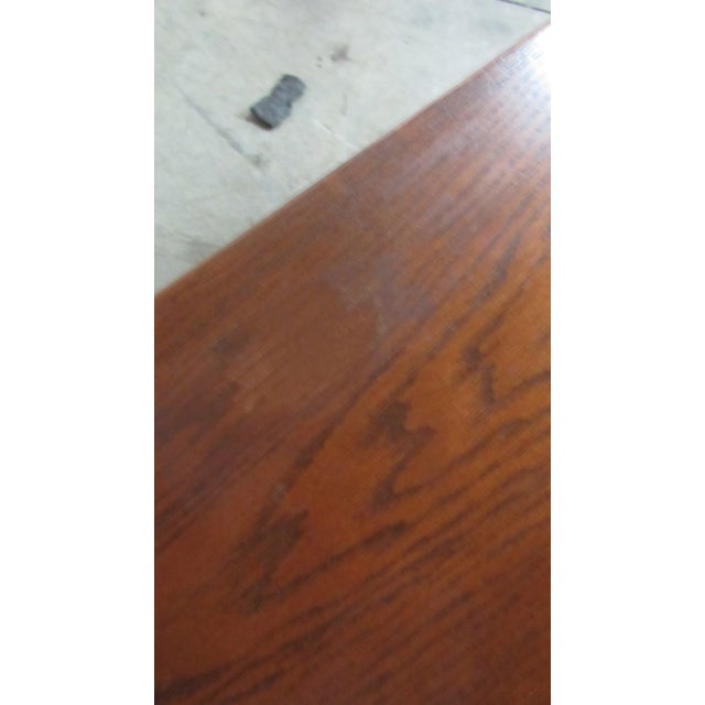 1980s Mission Oak Dining Room Table Kitchen Pennsylvania Pa House For Sale - Image 12 of 13