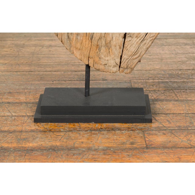 Thai Hand-Carved Wood Temple Dragon Sculpture Mounted on Metal Base For Sale - Image 10 of 13