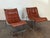 1970s chrome and cognac leather swedish lounge chairs in good vintage condition. Some minor scratches on the leather, rust...