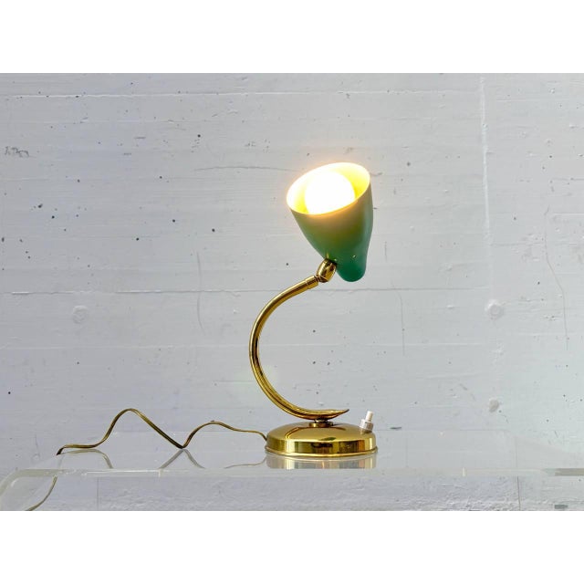 1950s Vintage Table Lamp with Metal Shade, Italy, 1950s For Sale - Image 5 of 16