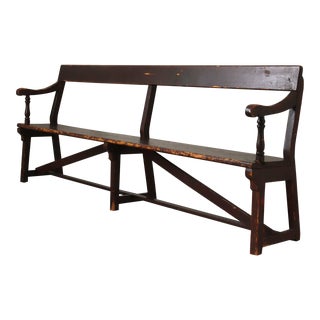 Antique English Pine Chapel Bench #2, 19th Century For Sale