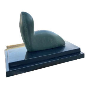 Inuit Seal Sculpture on Black Marble Base (1980)