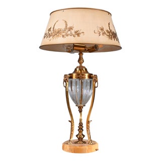 French Empire Table Lamp with Gilt Glass, 1920s For Sale