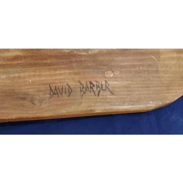 1980s Hand Carved Wood Pig With Original Paint, Signed For Sale - Image 9 of 10