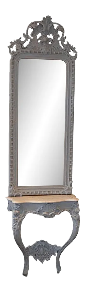 Rococo Mirror with Console Table, Set of 2