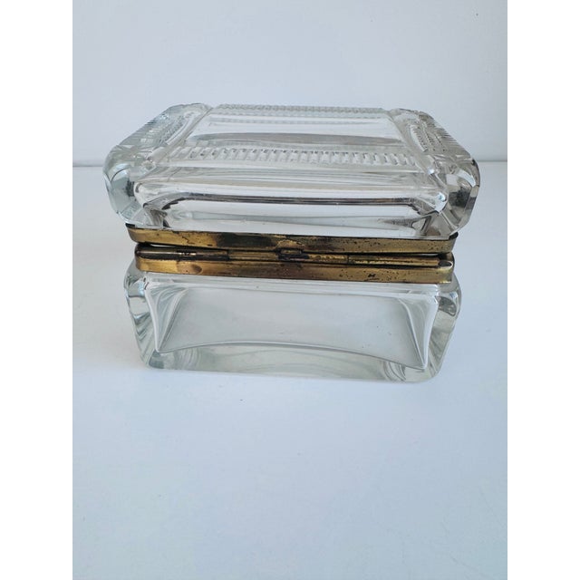 Art Deco 19th Century French Glass Casket Trinket Box For Sale - Image 3 of 9