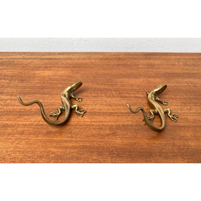 Mid-Century Brass Lizard Wall Coat Hooks, 1950s, Set of 2 For Sale - Image 10 of 18