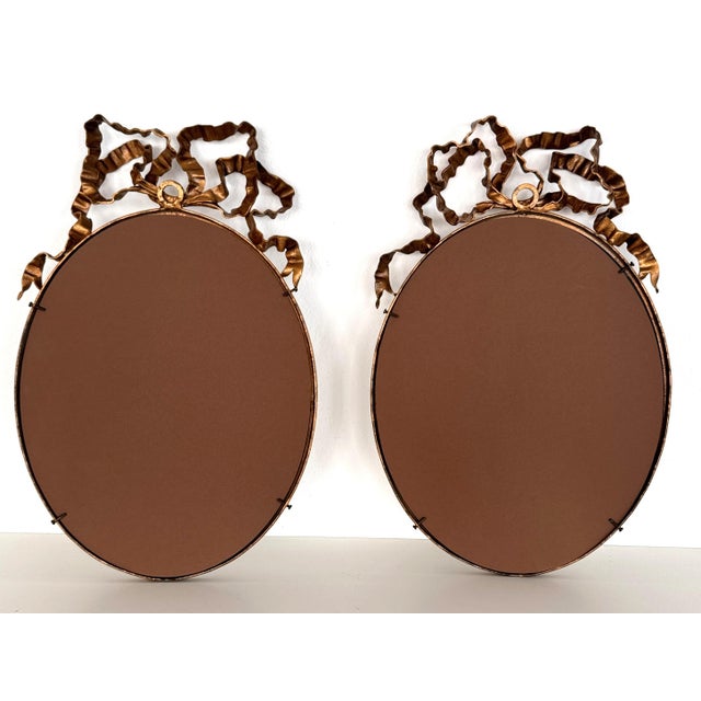 1950s Mid-Century Modern Italian Wrought Iron Wall Mirrors, 1950s, Set of 2 For Sale - Image 5 of 18