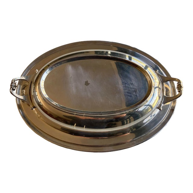 Vintage Meriden Silver Plated Covered Serving Bowl For Sale
