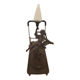 Late 19th Century Art Nouveau Lamp "Brise De Mer" - "Sea Breeze" in French Jean- Baptiste Germain Dec 28, 1841-1Sep 23, 910 French. Academic Sculptor For Sale