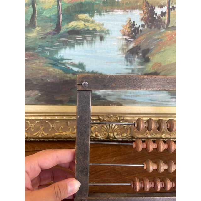 Possibly Antique Primitive Wooden Abacus - Estimated Early 20th Century Educational Counting Tool. For Sale - Image 4 of 7