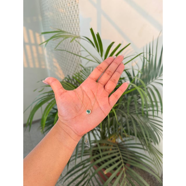 Not Yet Made - Made To Order Heart-Cut Natural Emerald Diamond Vintage Necklace in 14k Yellow Gold For Sale - Image 5 of 15