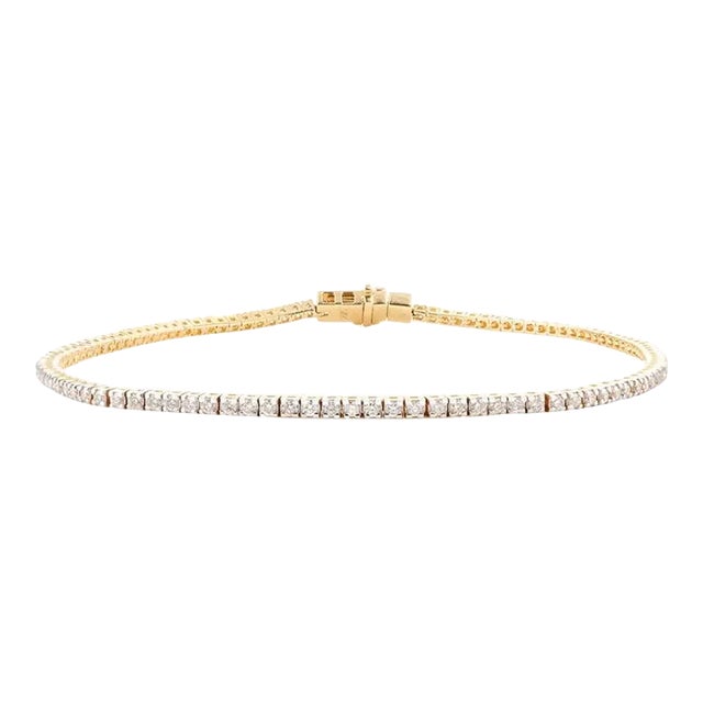 Diamond Sleek Stacking Tennis Bracelet For Sale