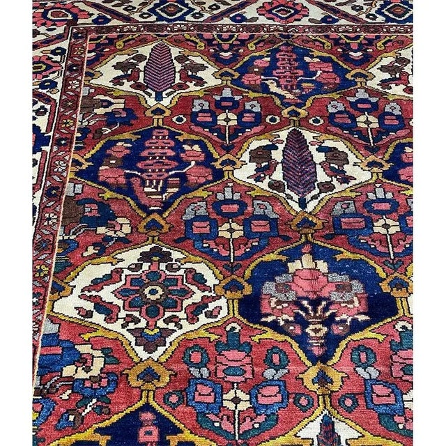 Red 1940s Persian Bakhtiari Area Rug 7'0" X 10'0" For Sale - Image 8 of 13