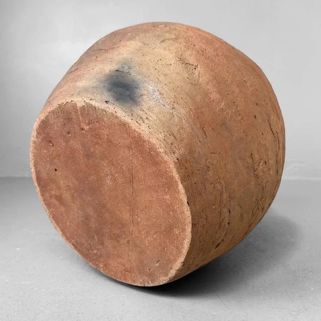 Japanese Organic Terracotta Jar Vase, 1950s For Sale - Image 13 of 14