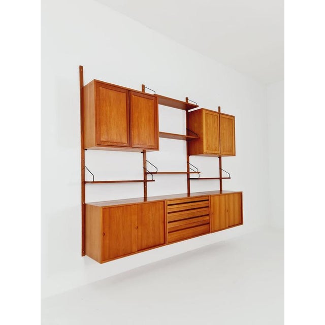 Large Mid-Century Danish Teak Wall Unit with 5 Cabinets by Poul Cadovius for Cado, Denmark, 1960s For Sale - Image 6 of 18