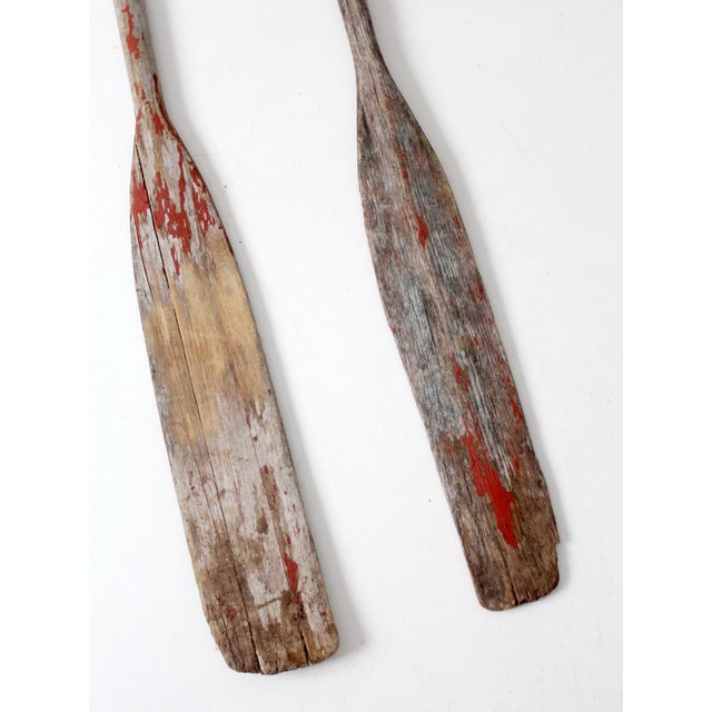 Vintage Wooden Boat Oars Pair For Sale - Image 13 of 13