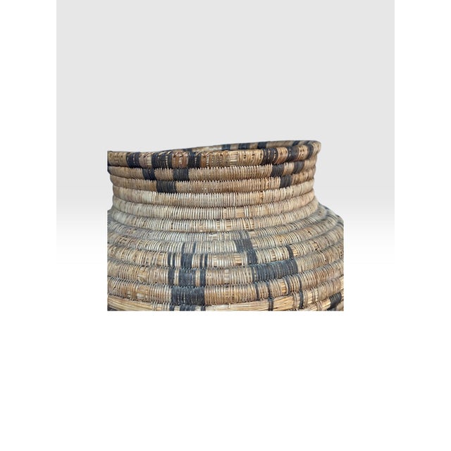 Museum Quality 17” Created in the Style of Native American Polychrome Olla Basket - Dual Register For Sale - Image 10 of 13