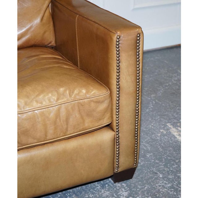 Tan Tan Leather Armchairs by Timothy Oulton Viscount For Sale - Image 8 of 18