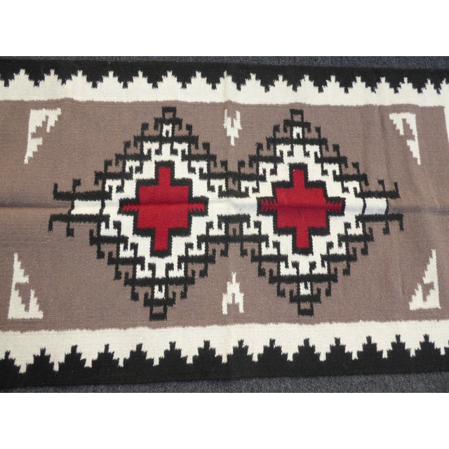 Tribal Southwestern Style Geometric Pattern Wool Blanket / Tapestry For Sale - Image 3 of 7