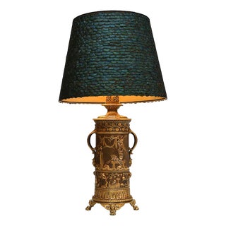 19th Century Oil Table Lamp in Gilded Bronze For Sale