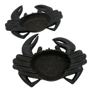 Vintage Crab Ashtray Cast Iron Made in Occupied Japan - A Pair For Sale