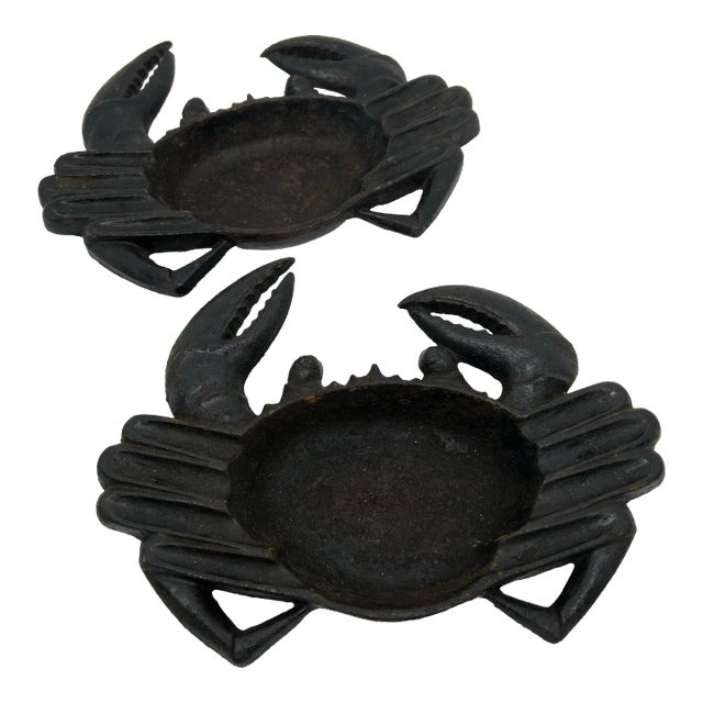 Vintage Crab Ashtray Cast Iron Made in Occupied Japan - A Pair For Sale