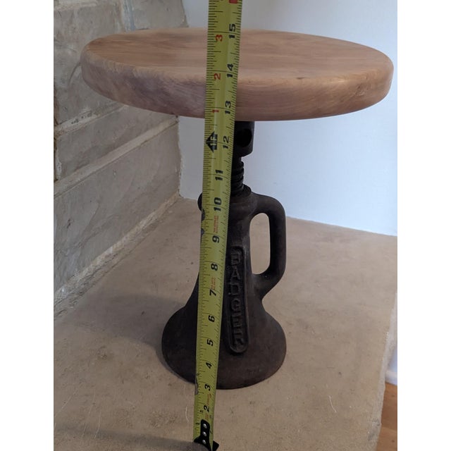 Mid-Century Railroad Badger Screw Jack Table For Sale - Image 4 of 10