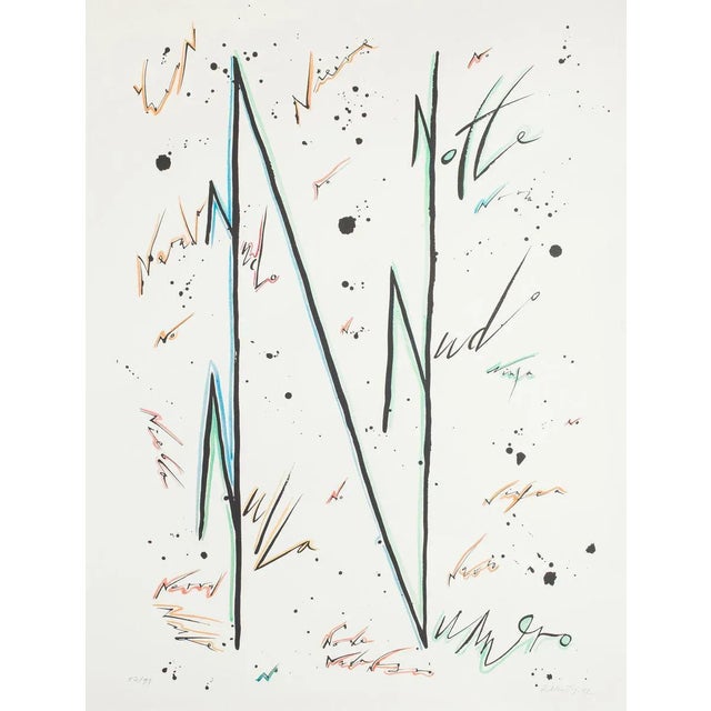 Letter Letter N'' by Rafael Alberti, from Alphabet series, is an original lithograph, realized by Rafael Alberti in 1972....