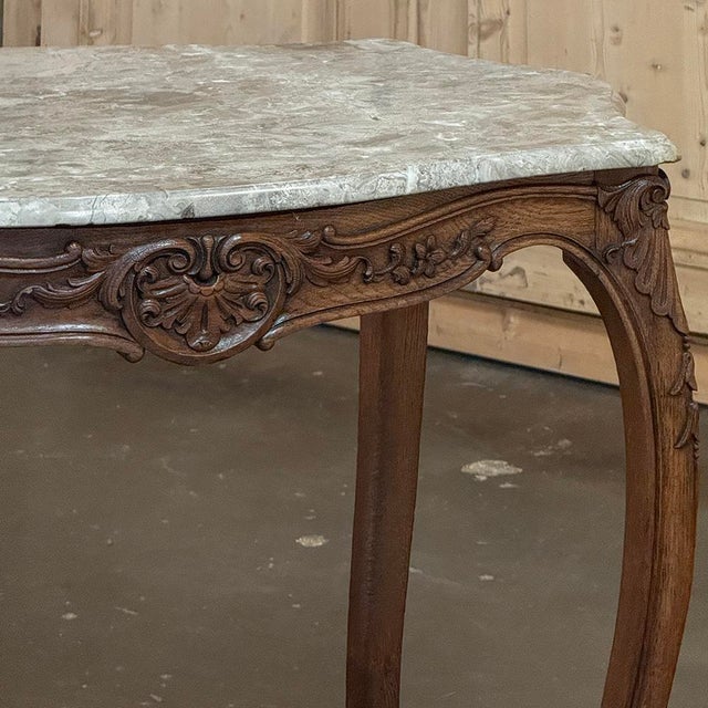 Antique French Louis XV Marble Top Center Table For Sale - Image 14 of 18