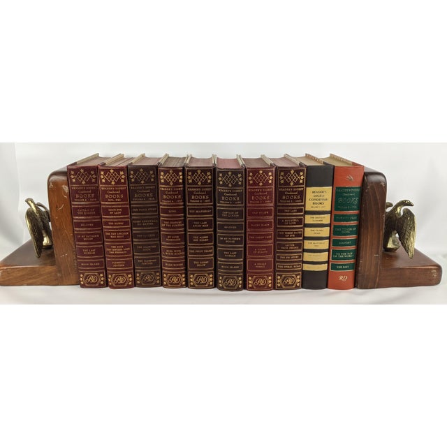 A handsome collection of 10 vintage Reader’s Digest Condensed Books selected for their rich burgundy, red and darker-toned...