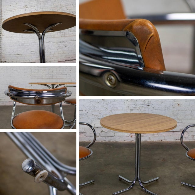 Mid to Late 20th Century Art Deco Streamline Moderne Dining Set With Round Table & 2 Chairs by Sutton Bridge For Sale - Image 14 of 18